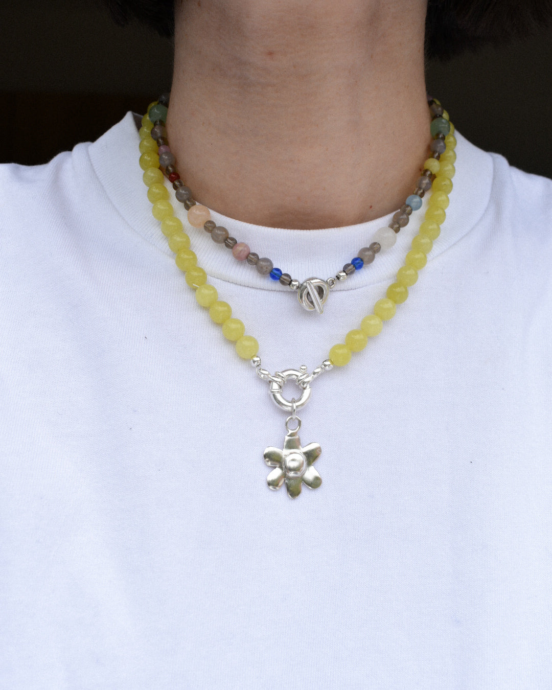 Beaded Necklace - Lemon Jasper Stacker