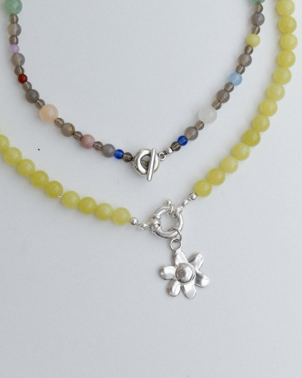 Beaded Necklace - Lemon Jasper Stacker