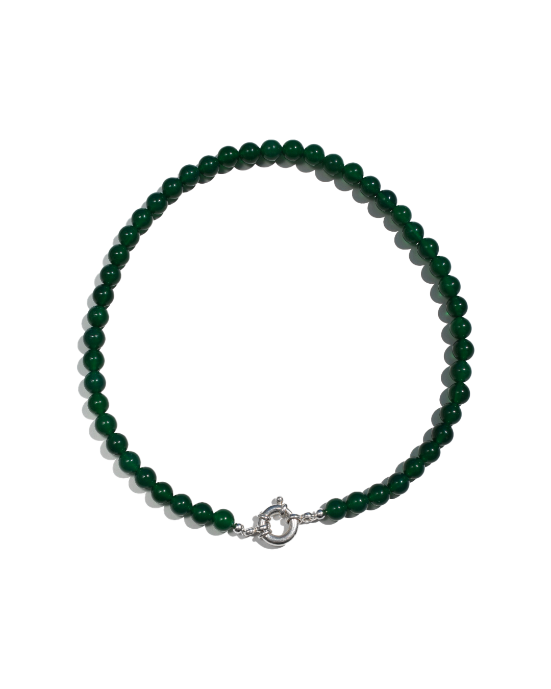 Beaded Necklace - Green Agate Stacker