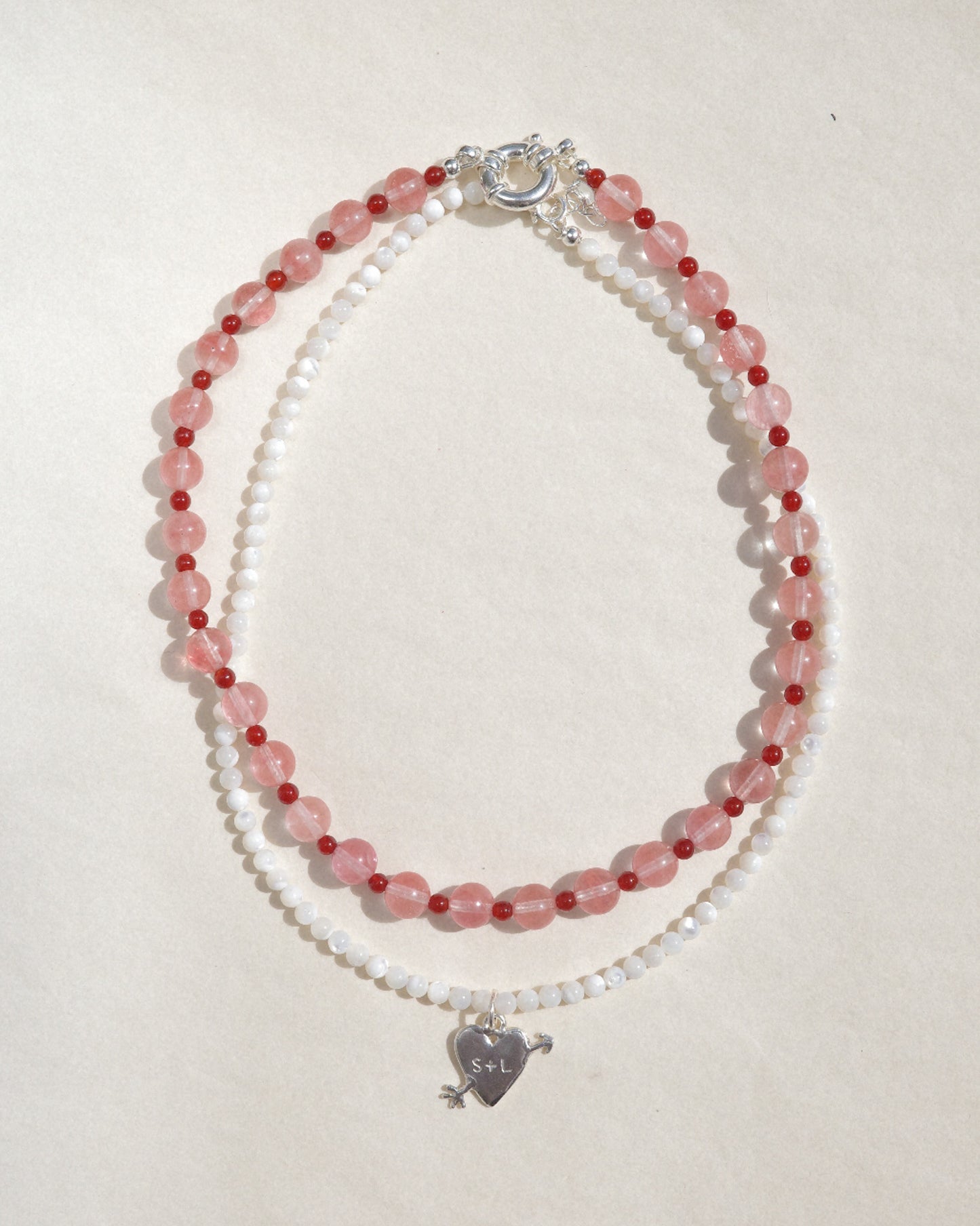Mother of Pearl Slinky Bead Necklace