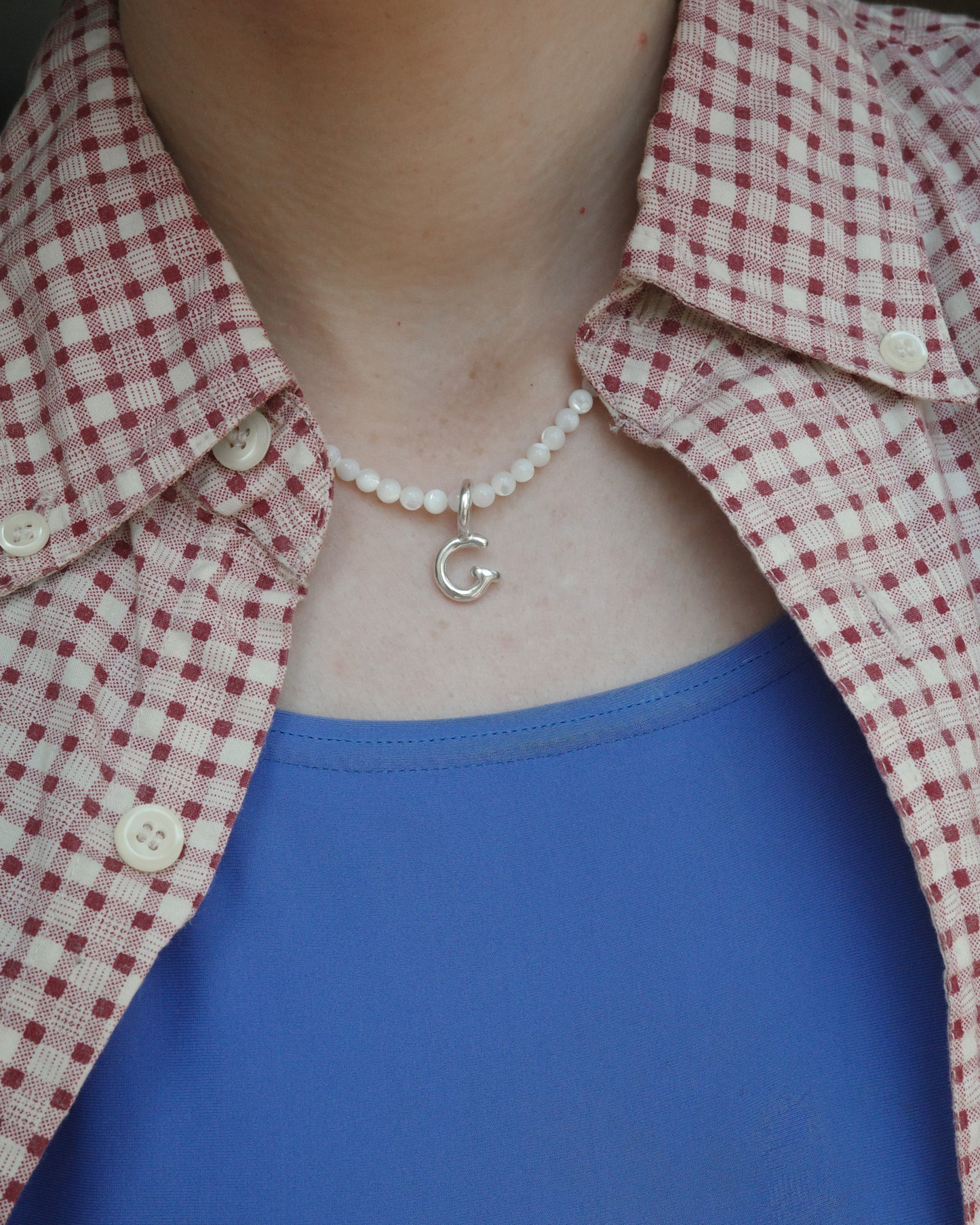 Mother of Pearl Slinky Bead Necklace