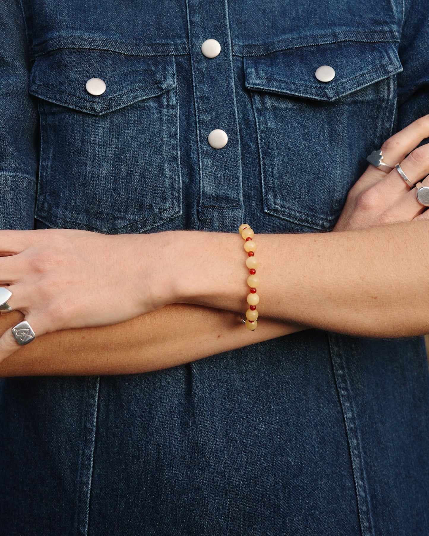 Beaded Bracelet - Peach Melba