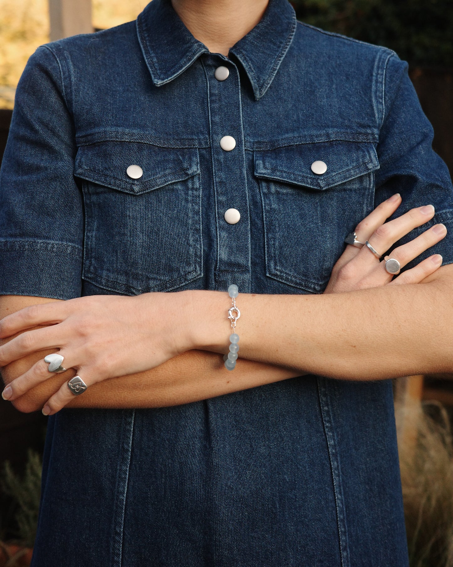 Beaded Bracelet - Blue Jade