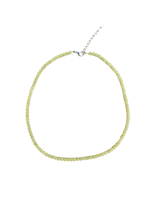 Lemon Jasper Slinky Bead Necklace