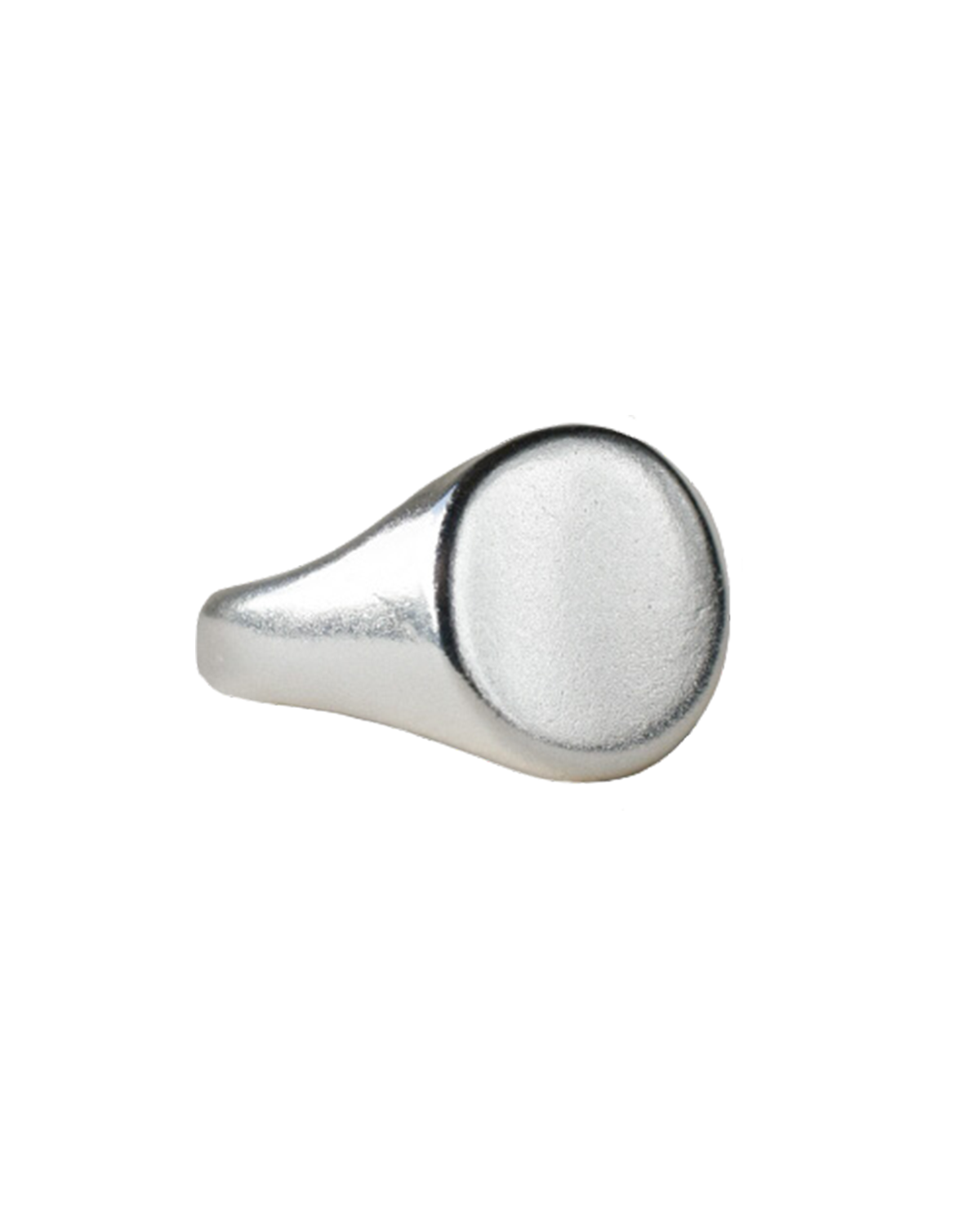 blank minimal solid silver reycled eco metal signet ring.