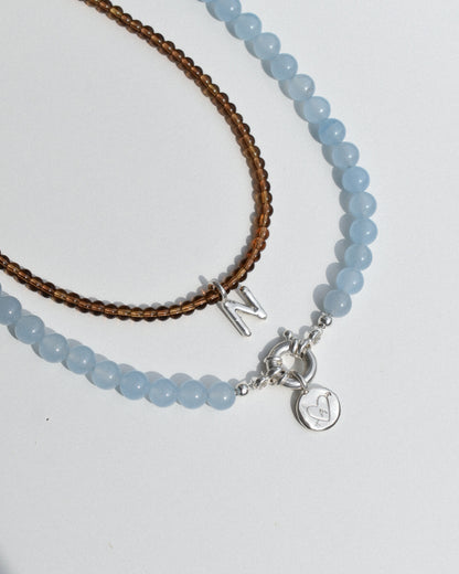 Beaded Necklace - Blue Jade Stacker