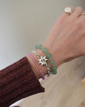 Load image into Gallery viewer, layered bracelets with solid recycled silver heavy quality chain bracelet with hand carved star shaped toggle clasp
