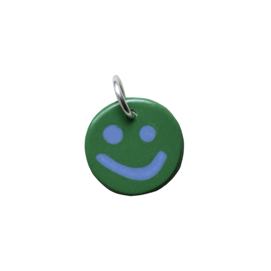 Green and Violet Smiley Charm