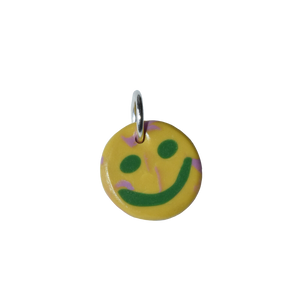 Lemon Lilac Marble Smiley Charm