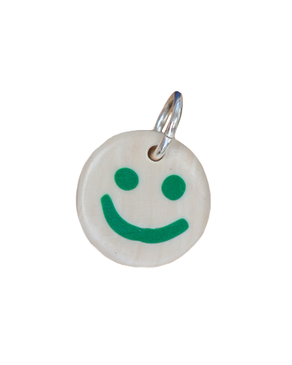 Marble & Emerald Smiley Charm