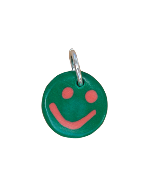 Emerald & Pink Smiley Charm