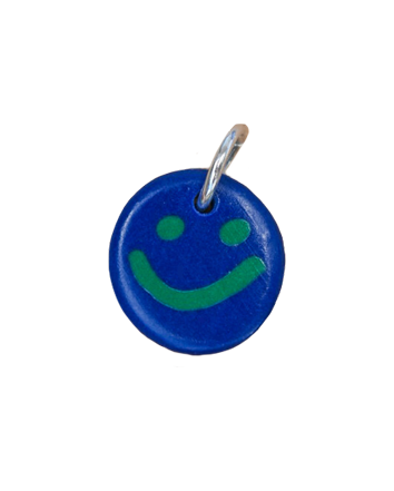 Blue & Emerald Smiley Charm