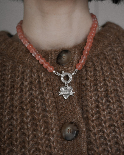 Beaded Necklace - Cherry Quartz Stacker