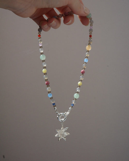 Ready-to-ship! | Beaded Necklace - Cola Confetti Stacker