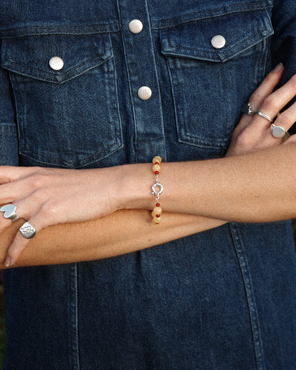 Beaded Bracelet - Peach Melba