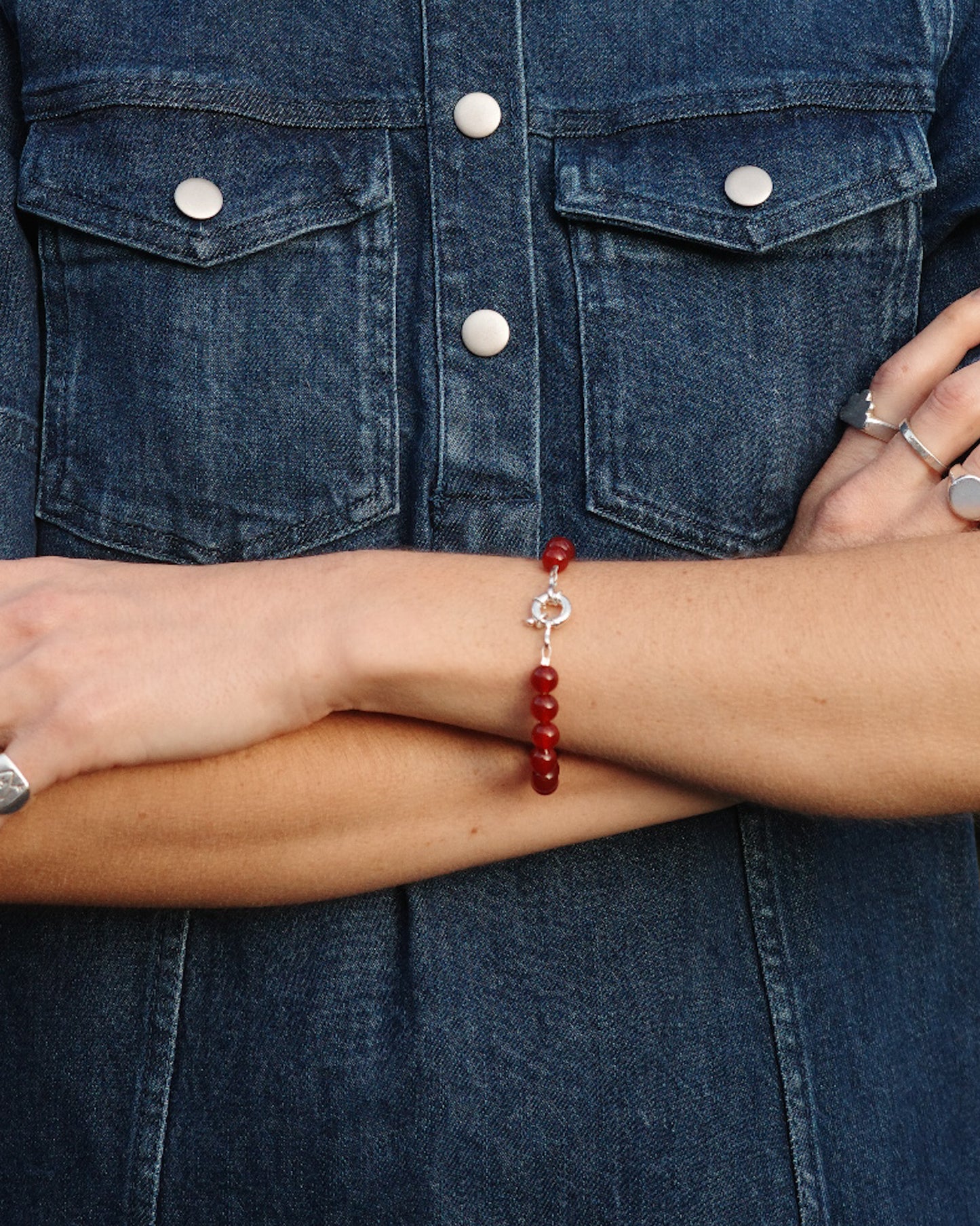 Beaded Bracelet - Red Agate
