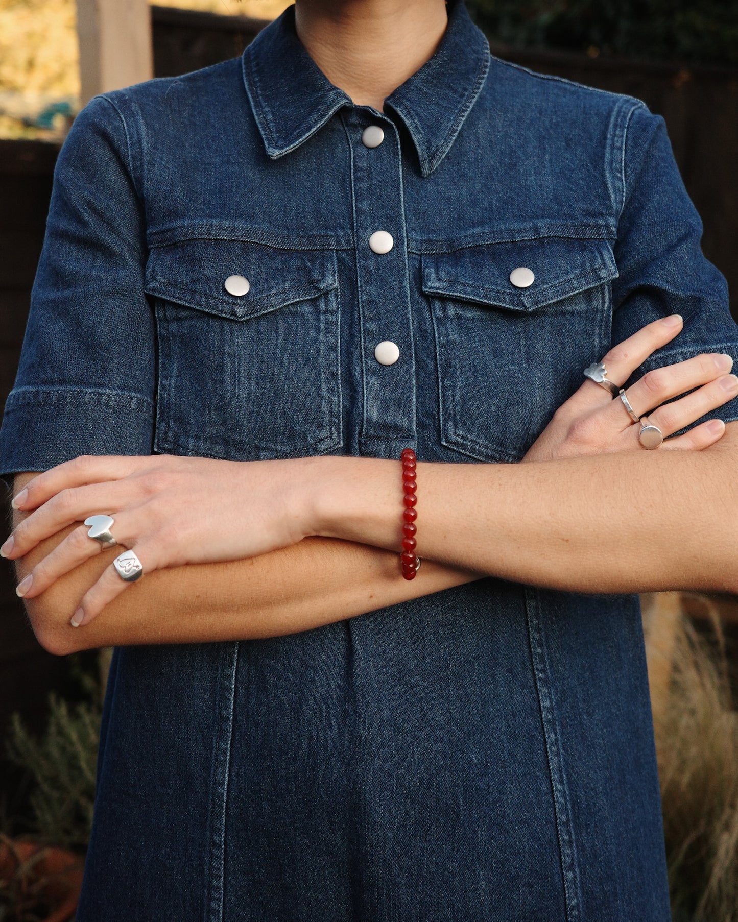 Beaded Bracelet - Red Agate