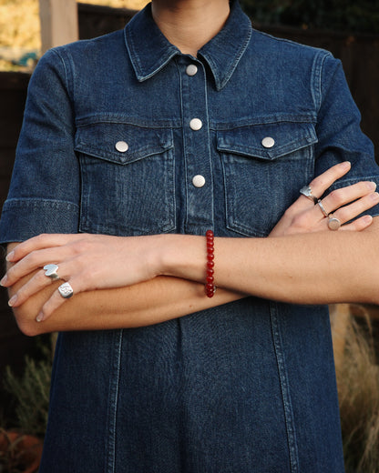 Beaded Bracelet - Red Agate