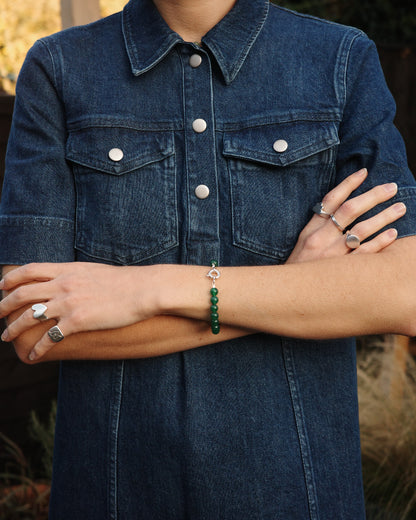 Beaded Bracelet - Green Agate