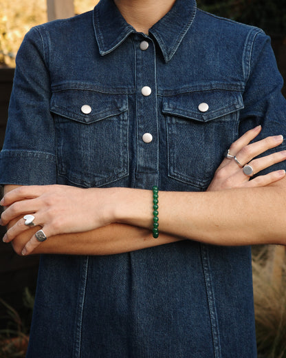 Beaded Bracelet - Green Agate