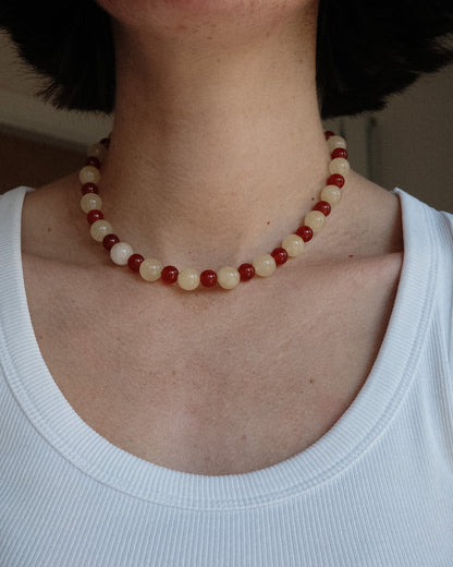 Beaded Necklace - Jumbo Peach Melba