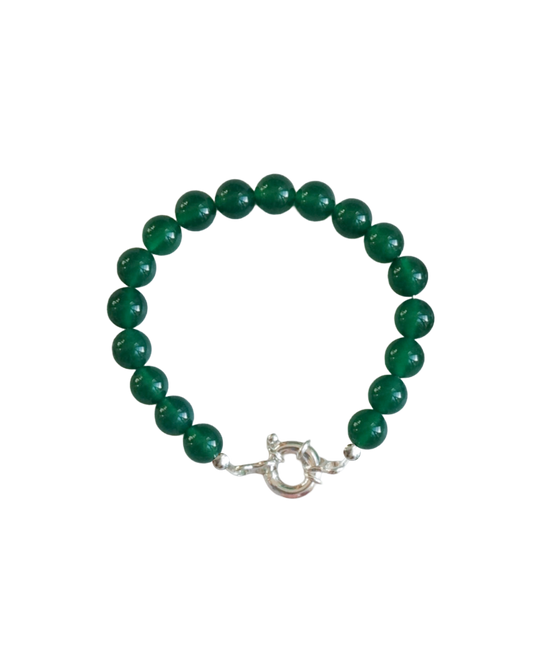 Beaded Bracelet - Green Agate