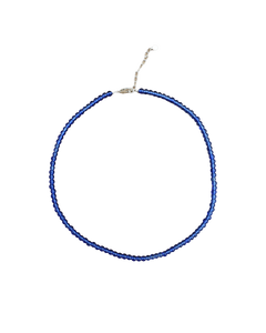 Blue Glass Slinky Bead Necklace