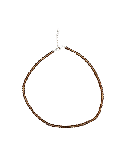 Brown Glass Slinky Bead Necklace