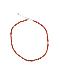 Red Agate Slinky Bead Necklace