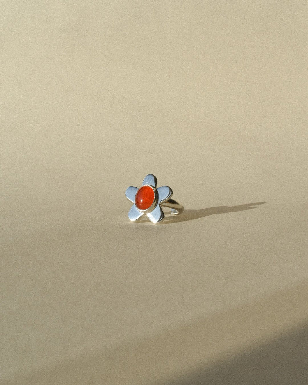 Pepper Ring | Recycled Silver and Carnelian | Made-to-order custom size