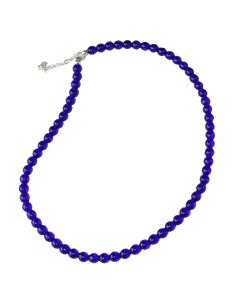 Royal Blue Glass Bead Party Necklace