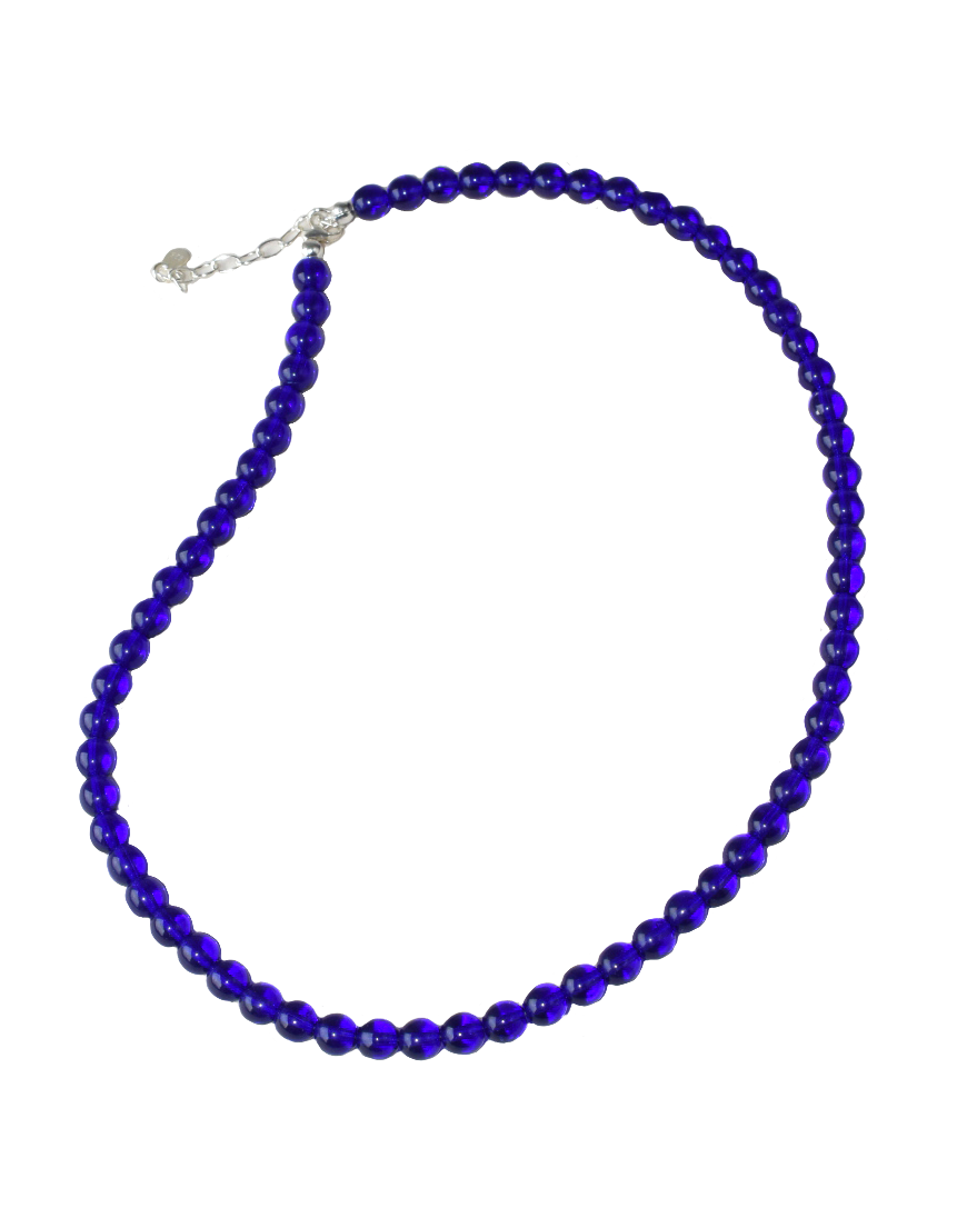 Royal Blue Glass Bead Party Necklace