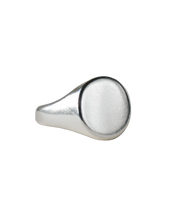 Load image into Gallery viewer, blank minimal solid silver reycled eco metal signet ring.
