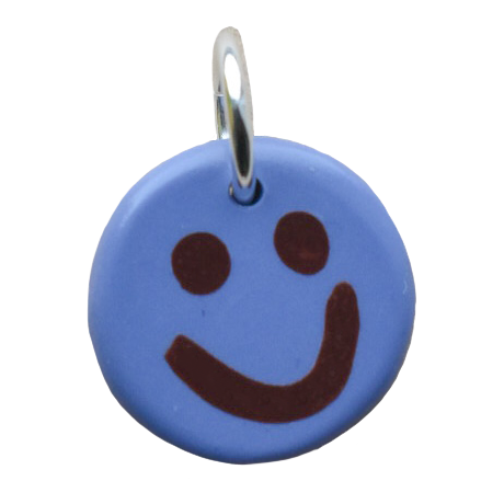 Violet and Chocolate Smiley Charm