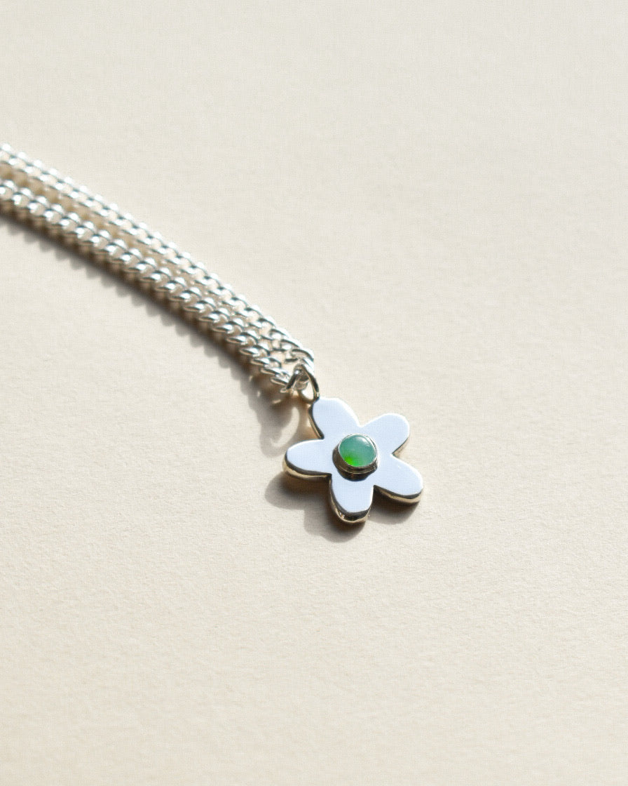 Pam Necklace | Recycled Silver and Chrysoprase | Made to Order